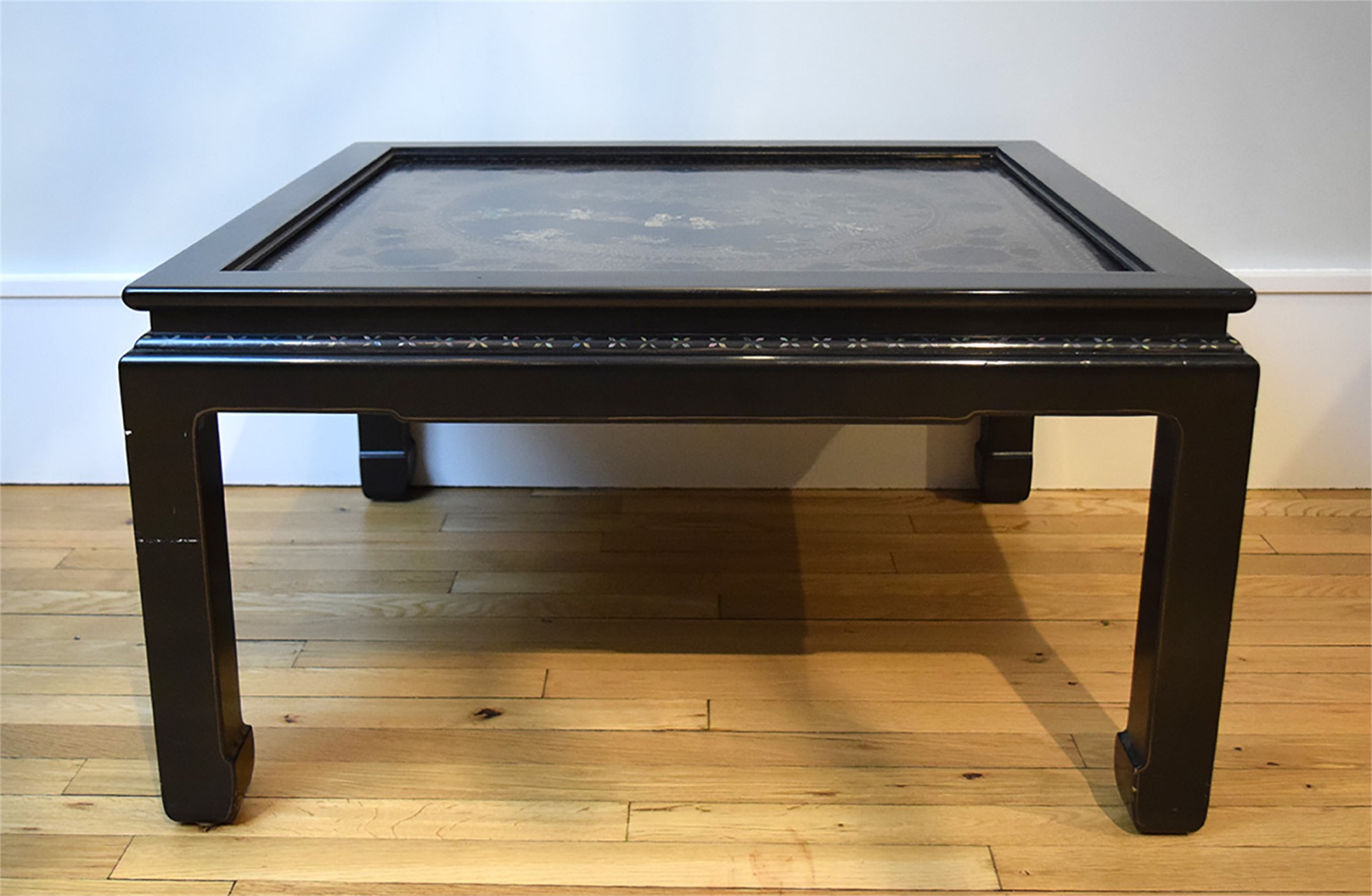 Black Lacquer And Mother Of Pearl Inlaid Low Table The Chinese
