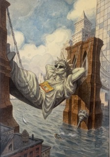 Peter de Sève | New Yorker cover "Liberty", 1998 | Philippe Labaune Gallery