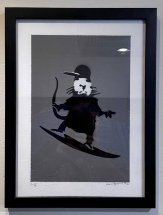 版画 NOT BANKSY /  Riot Not New Not Banksy FAKE! JAPANESE IMPORT Paint Rat Signed Art