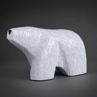 Jeannine Young | Ice Bear | 7.7 x 12.5 x 4.5 | Bronze with Stained Glass Jeannine Young | Ice Bear | 7.7 x 12.5 x 4.5 | Bronze with Stained Glass