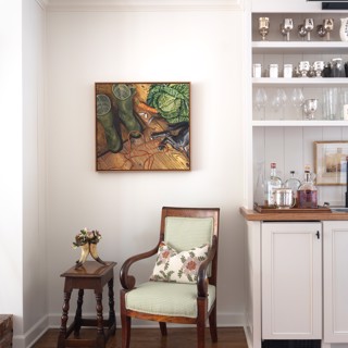 Love the warmth this Adam Batchelor oil on canvas adds to the space! Design: Dudley Rhodes, Photo: Ross Group Creative Love the warmth this Adam Batchelor oil on canvas adds to the space! Design: Dudley Rhodes, Photo: Ross Group Creative