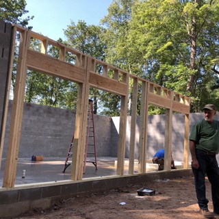Brian from Oakleaf Building is in charge of the framing. Brian from Oakleaf Building is in charge of the framing.