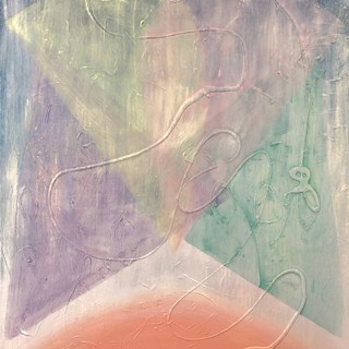 "Metamorphosis" - acrylic and mixed media; 37.5"x25.5" framed; Available: $900 + shipping/packaging-handling.