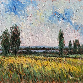 Ile d'Orléans, champ de moutarde, juillet 30x30 Ile d'Orléans, champ de moutarde, juillet 30x30