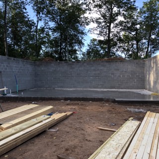 Slab in place, ready for framing. Slab in place, ready for framing.