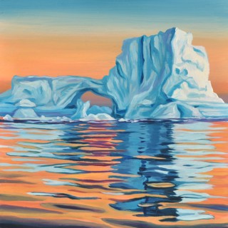 Robin Hextrum | "Iceberg in a Sunset" | 2022 Oil on wood panel | 5 x 5 x 1.50 in
