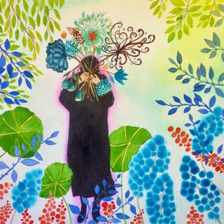 Whispered, Clare Olivares, watercolor on paper, 10x10 Whispered, Clare Olivares, watercolor on paper, 10x10