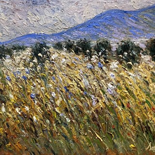 Young Olive Grove and Wheat Field, Bekaa 24x30 Young Olive Grove and Wheat Field, Bekaa 24x30