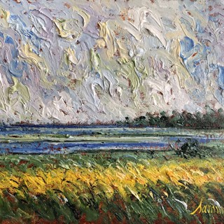 Mustard Field on the Sea Border 12x16 Mustard Field on the Sea Border 12x16