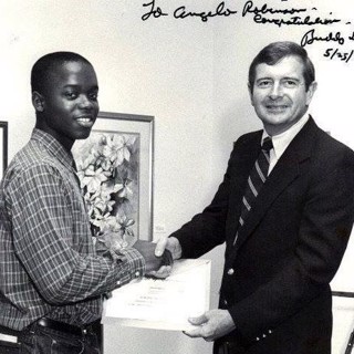 Shaking hands with Governor Buddy Darden at the Governors Honors Award Ceremony in 1991. Shaking hands with Governor Buddy Darden at the Governors Honors Award Ceremony in 1991.