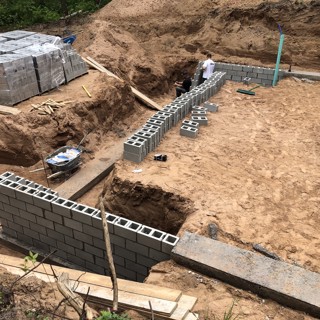 Building the frost footing Building the frost footing
