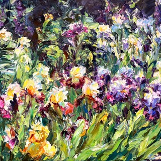 Lyudmila Agrich | Garden Irises | 30 x 48 | Oil on Canvas Lyudmila Agrich | Garden Irises | 30 x 48 | Oil on Canvas