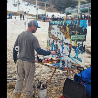 Carl Ortman on the Road Painting at Big Bear Ski Resort California - 2024 Carl Ortman on the Road Painting at Big Bear Ski Resort California - 2024