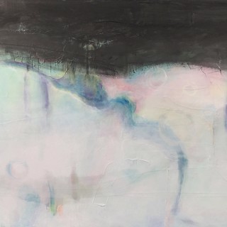 "Despair and Peace" - acrylic and mixed media; 49.5"x25.5" framed; Available: $1400 + shipping/packaging-handling.