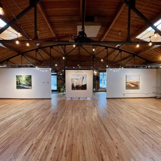 Embrace the grandeur of Gallery 1261's main gallery in this wide shot, presenting a trio of large-scale paintings. Each artwork in this solo exhibition by Valerio D'Ospina beckons with its unique narrative and aesthetic allure. Embrace the grandeur of Gallery 1261's main gallery in this wide shot, presenting a trio of large-scale paintings. Each artwork in this solo exhibition by Valerio D'Ospina beckons with its unique narrative and aesthetic allure.
