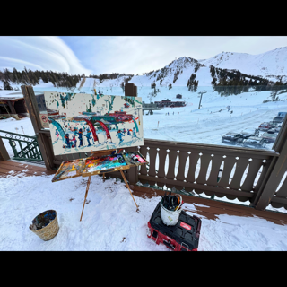 Carl Ortman on the Road Painting at Mammoth Mountain California -2024 Carl Ortman on the Road Painting at Mammoth Mountain California -2024