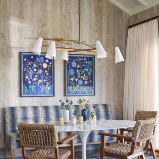 Interior by Story Street Studio - Cyanotype paintings by Julia Whitney Barnes