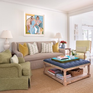 This Lizzy Love painting provides a vibrant touch to this seating area. Design: Elizabeth Malmo Interior Design, Photo: Ross Group Creative This Lizzy Love painting provides a vibrant touch to this seating area. Design: Elizabeth Malmo Interior Design, Photo: Ross Group Creative