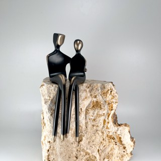 Yenny Cocq | Caress 4.5" Mounted on Travertine | 6 x 4.5 x 3 | Bronze on Travertine Yenny Cocq | Caress 4.5" Mounted on Travertine | 6 x 4.5 x 3 | Bronze on Travertine