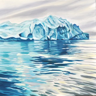 Robin Hextrum | "Reflections and Ice" | 2022 Oil on wood panel | 5 x 5 x 1.50 in