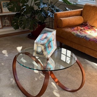 Carved polychromic sugar-maple sculpture from Clark Derbes. Private Residence. 