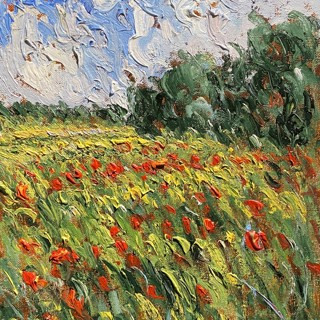 Coquelicots et oliviers, 16x12 Coquelicots et oliviers, 16x12