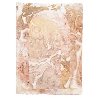 "nothing more, nothing less 2 of 6," pigment & gum on collaged mulberry paper, 25 by 19 inches, 27 by 21 inches framed "nothing more, nothing less 2 of 6," pigment & gum on collaged mulberry paper, 25 by 19 inches, 27 by 21 inches framed