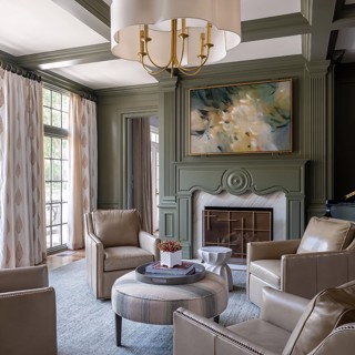 This Elise Morris work adds the perfect touch of quiet drama to this warm interior. Designer: Cindy McCord Design, Photo: Ross Group Creative This Elise Morris work adds the perfect touch of quiet drama to this warm interior. Designer: Cindy McCord Design, Photo: Ross Group Creative