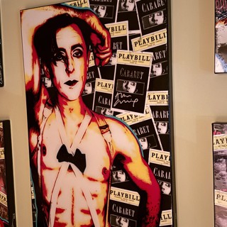 Artist Brian Stumwasser created a series of Broadway paintings of notable actors that he did hair and/or make up for while working backstage on Broadway including this gem of Alan Cumming in Cabaret.