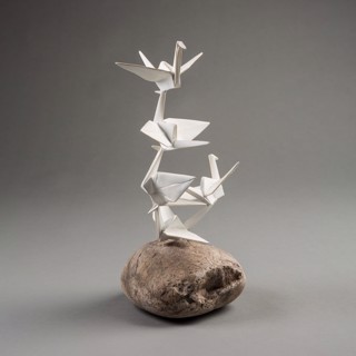 Kevin Box | Rising Peace Mini | 16 x 8 x 8 | Stainless Steel on Stone Kevin Box | Rising Peace Mini | 16 x 8 x 8 | Stainless Steel on Stone