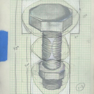 "Sketch for The Mother Of All Inventions," pastel, charcoal and gauche on grid paper and tracing paper, 9 by 12 inches "Sketch for The Mother Of All Inventions," pastel, charcoal and gauche on grid paper and tracing paper, 9 by 12 inches