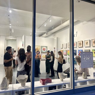 Outside of the gallery looking in Outside of the gallery looking in
