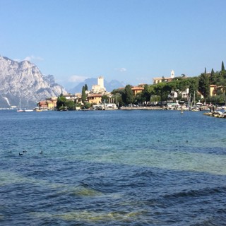 Lake Garda, looking towards Malcesine. Courtesy of Il Chiostro. Lake Garda, looking towards Malcesine. Courtesy of Il Chiostro.