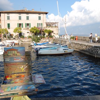 Original Oil by Karen Hewitt Hagan, Lake Garda, Italy Original Oil by Karen Hewitt Hagan, Lake Garda, Italy