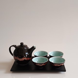 Chris Keenan, Tenmoku & Celadon Tea Set, 2026