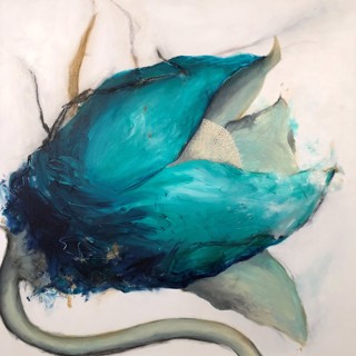 Blue Bud, 36x36x1.5