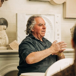 Steven Lustig discussing the properties of stone Steven Lustig discussing the properties of stone