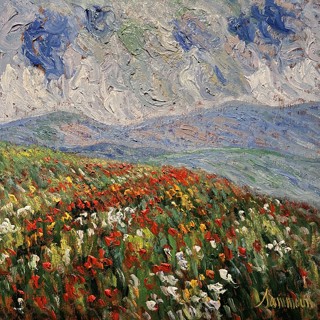Champ de Coquelicots en montagne, 24x24 Champ de Coquelicots en montagne, 24x24