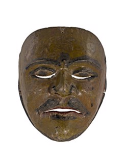 Mask, white face, slanted eyes (Nixon-type ski slope nose) by 