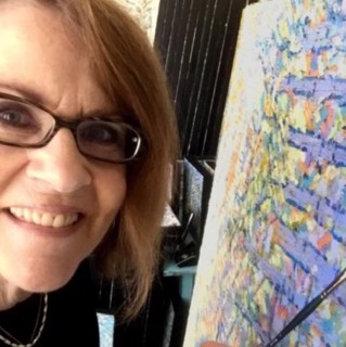 Ann Parks McCray at the easel. Ann Parks McCray at the easel.