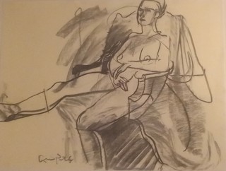 Sitting Female Nude, NOLA by Andrew Portwood Sitting Female Nude, NOLA by Andrew Portwood