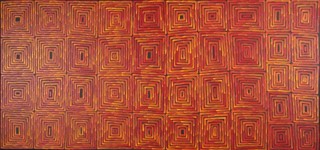 Painting by famous Aboriginal Artist showing Tingari Dreaming Painting by famous Aboriginal Artist showing Tingari Dreaming