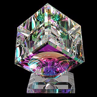 Crystal Cube 175mm on Base (CUB-B07) by Harold Lustig | Gallery of