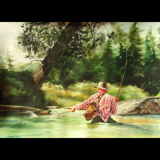 Western Small River Big Fish Nelson BOREN Unique Limited Edition PRINT  Collectible Only 35 Available Old West Rodeo Ranch Decor Fishing -   Canada