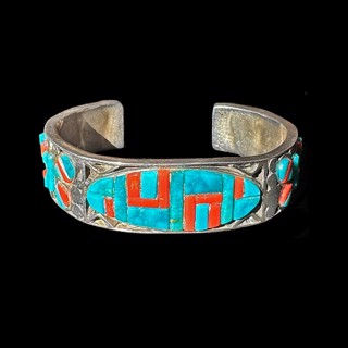 Afterlife Beauty Native American Navajo Internal Inlay Turquoise Sterling Silver Bracelet Afterlife Beauty Native American Navajo Internal Inlay Turquoise Sterling Silver Bracelet