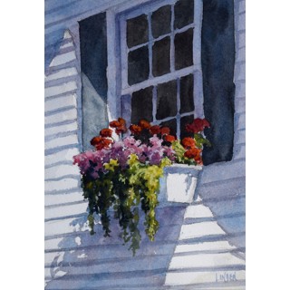 Tom Linden Fine Art - Watercolor with Pen &Ink on Watercolor Board 7 x  14. Studio work from a Plein Air study created at Klehm Arboretum and  Botanic Garden .