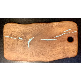 Mesquite and Turquoise Inlay Salad Tossers