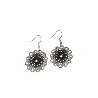 CT 17.1 Black White Doily Earrings by Cathy Talbot CT 17.1 Black White Doily Earrings by Cathy Talbot