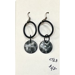 Black White Drop Earrings by Cathy Talbot Black White Drop Earrings by Cathy Talbot