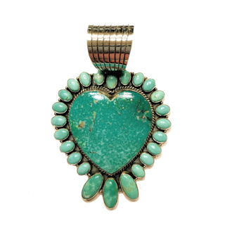 Dan Dodson Royston Turquoise and Pearl Heart Pendant saving (Dead Stock!)